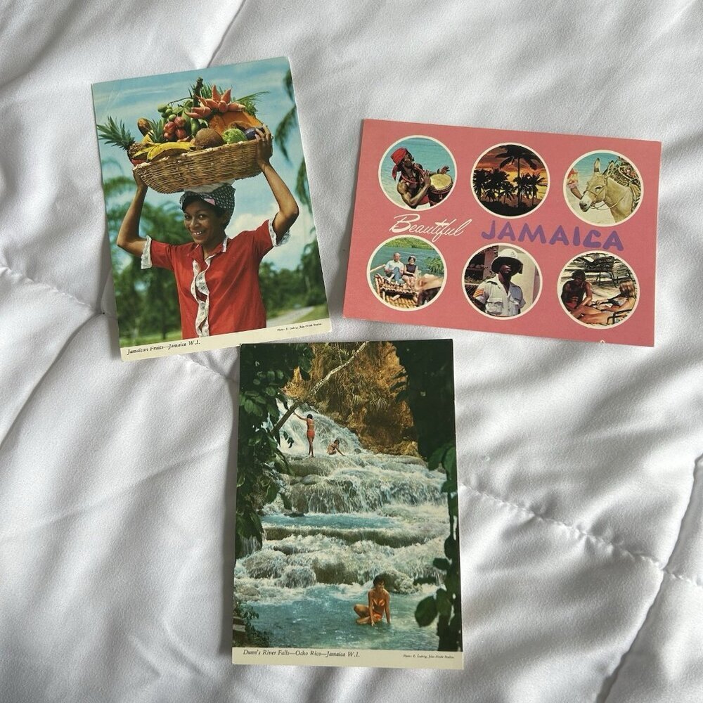 Dunn's River Falls Ocho Rios Beautiful Jamaica Jamaican Fruits Vintage Postcards